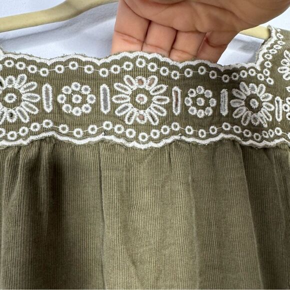 Madewell Embroidered Corduroy Square Neck Mini Dress size small - Picture 8 of 10